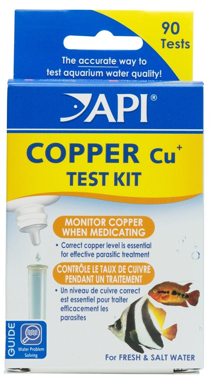 1 count API Copper Cu+ Test Kit Monitor Copper when Medicating in Freshwater and Saltwater Aquariums