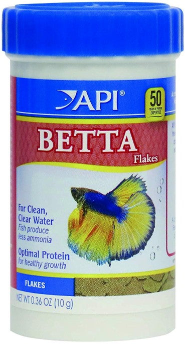 0.36 oz API Betta Flakes Fish Food with Optimal Protein for Healthy Growth