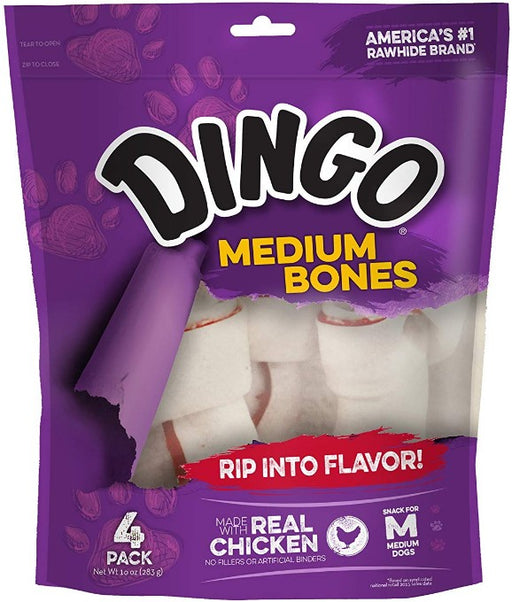 4 count Dingo Medium Bones with Real Chicken