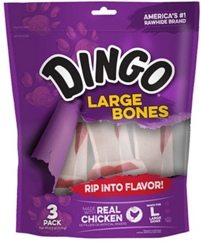 3 count Dingo Large Bones with Real Chicken