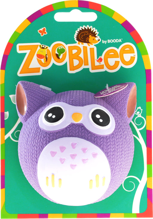 1 count PetMate Booda Zoobilee Latex Owl Fetch Balls Dog Toy