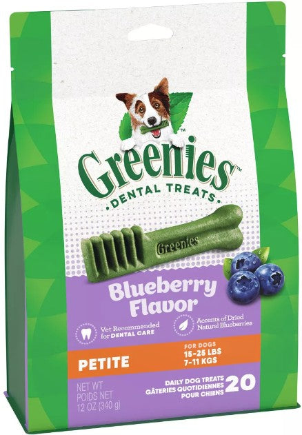 20 count Greenies Petite Dental Dog Treats Blueberry