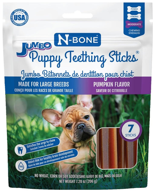 7 count N-Bone Jumbo Puppy Teething Sticks Pumpkin Flavor