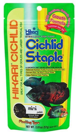 2 oz Hikari Cichlid Staple Floating Mini Pellet Food