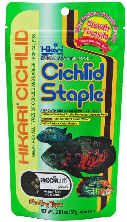2 oz Hikari Cichlid Staple Floating Medium Pellet Food