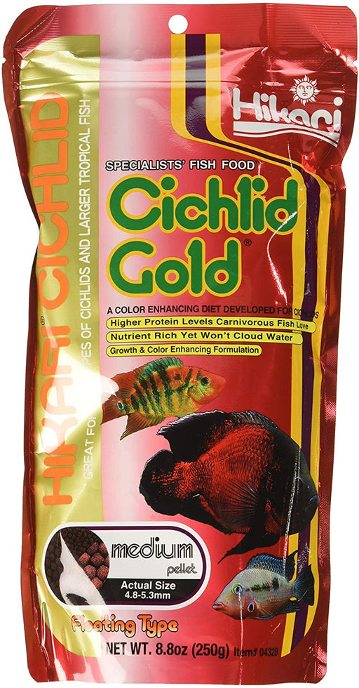8.8 oz Hikari Cichlid Gold Floating Medium Pellet Food