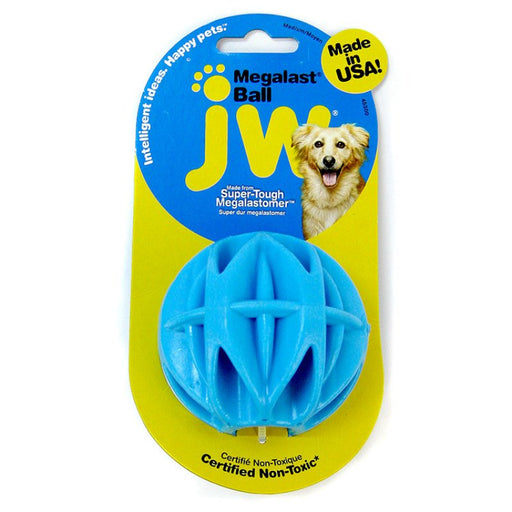 Medium - 1 count JW Pet Megalast Rubber Ball Toy Assorted Colors