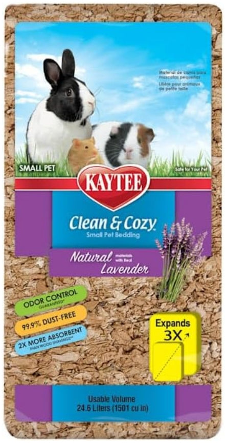 73.8 Liter (3 x 24.6 L) Kaytee Clean and Cozy Natural Small Pet Bedding with Lavendar