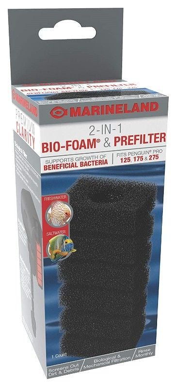 1 count Marineland 2 in 1 Bio Foam Prefilter Penguin Pro 125, 175 and 275
