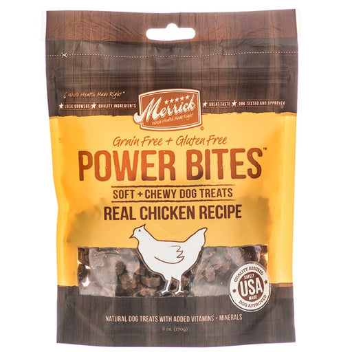 6 oz Merrick Power Bites Dog Treats Real Chicken Recipe