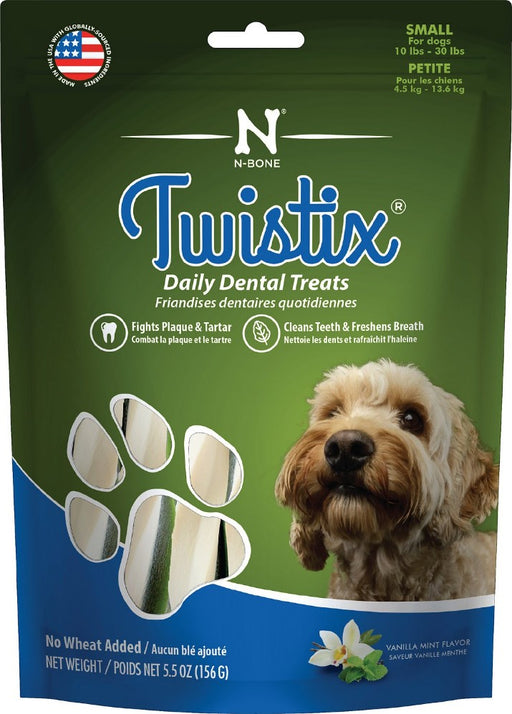 5.5 oz Twistix Vanilla Mint Flavor Dog Treats Small