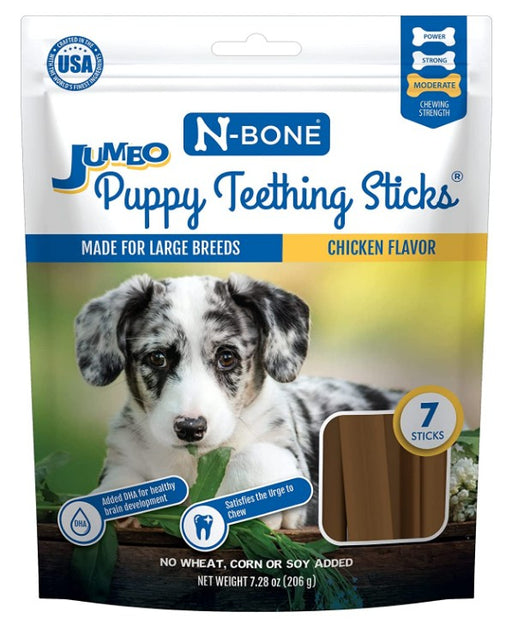 43.68 oz (6 x 7.28 oz) N-Bone Jumbo Puppy Teething Sticks Chicken Flavor
