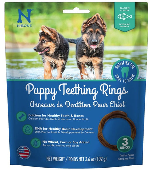 3 count N-Bone Puppy Teething Rings Salmon Flavor