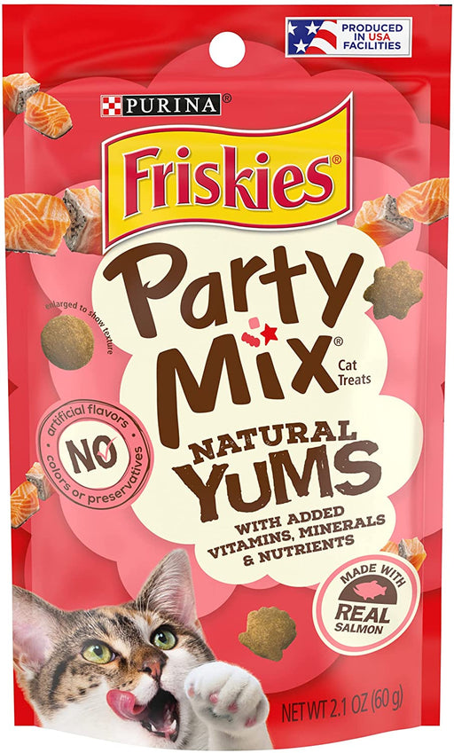 2.1 oz Friskies Party Mix Naturals Cat Treats Real Salmon