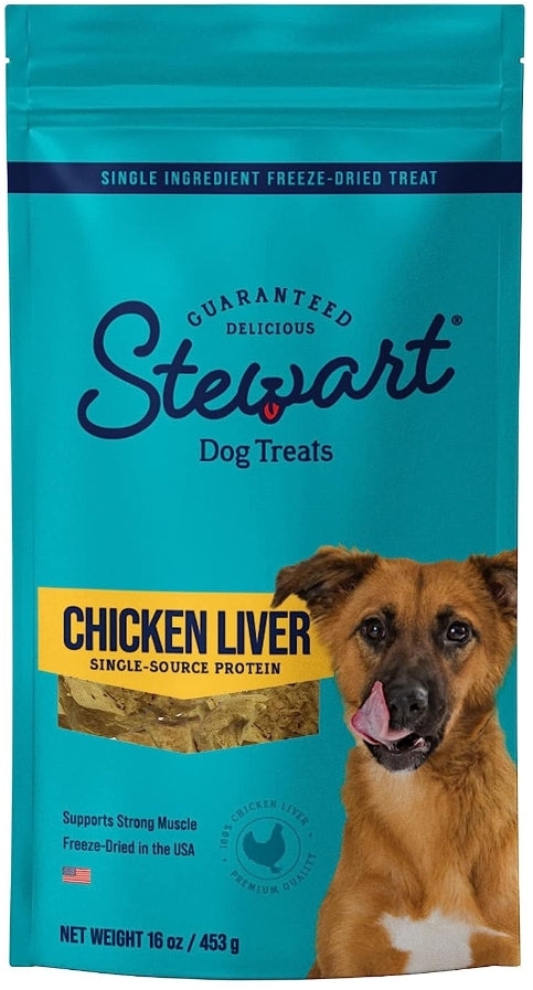 32 oz (2 x 16 oz) Stewart Chicken Liver Freeze Dried Dog Training Treats