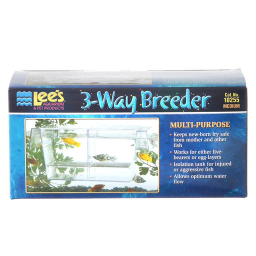 1 count Lees 3-Way Breeder Tank for Live-Bearer or Egg-Layer Aquarium Fish