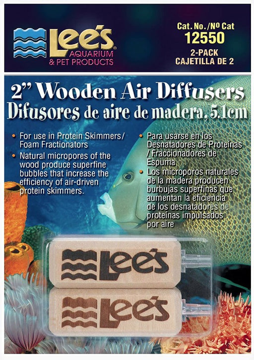 2 count Lees 2" Wooden Air Diffuser for Aquariums