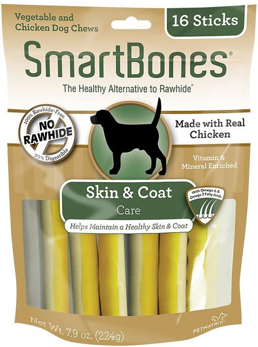 96 count (6 x 16 ct) SmartBones Skin and Coat Care Sticks with Chicken