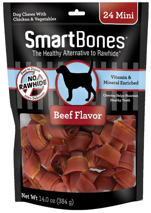 24 count SmartBones Rawhide Free Beef Bones Mini
