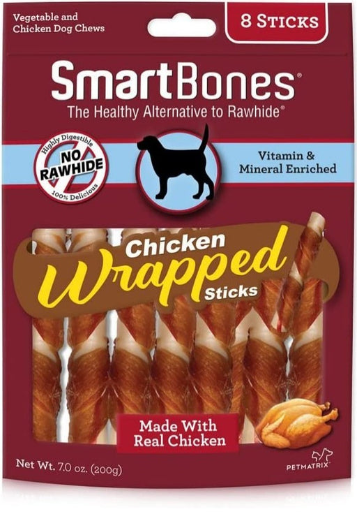 8 count SmartBones Chicken Wrapped Sticks Rawhide Free Dog Chew