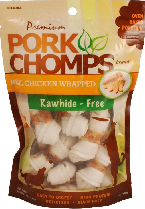 12 count Pork Chomps Real Chicken Wrapped Knotz Mini