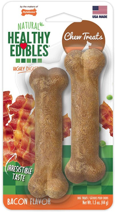 2 count Nylabone Healthy Edibles Chews Bacon Petite