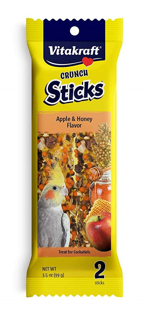 12 count (6 x 2 ct) Vitakraft Crunch Sticks Apple and Honey Cockatiels Treats