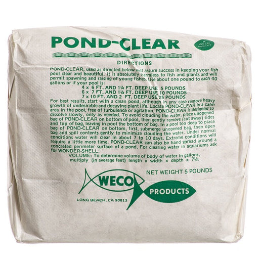 15 lb (3 x 5 lb) Weco Pond-Clear Keeps Pond Water Clear and Beautiful