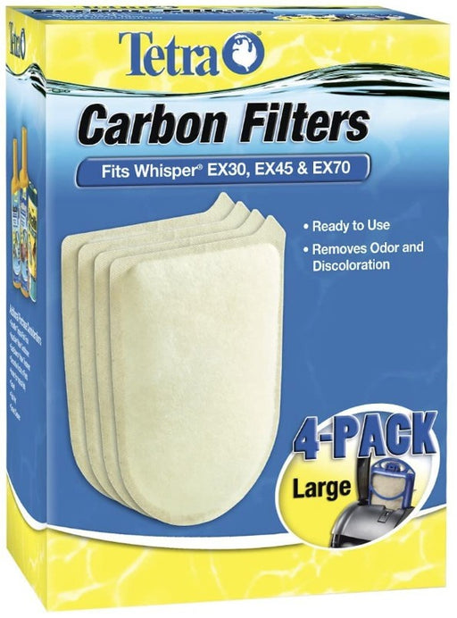 4 count Tetra Carbon Filters for Whisper EX Power Filters Large