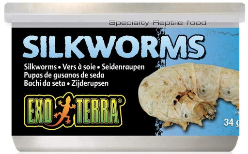 14.4 oz (12 x 1.2 oz) Exo Terra Canned Silkworms Specialty Reptile Food