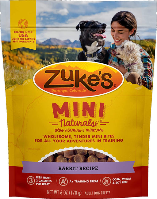 6 oz Zukes Mini Naturals Dog Treats Rabbit Recipe