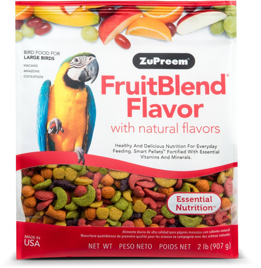 2 lb ZuPreem FruitBlend Flavor with Natural Flavors Bird Food for Large Birds