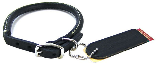 12"L x 3/8"W Circle T Rounded Collar Black Leather