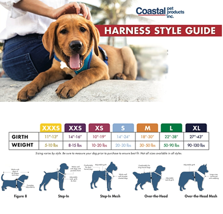 X-Small - 1 count Coastal Pet Pro Waterproof Dog Harness 3/4" Aqua