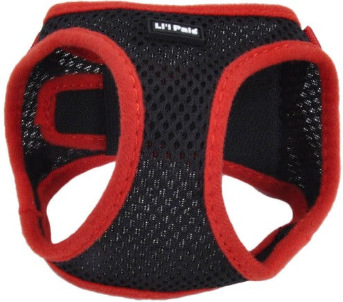 Small - 1 count Lil Pals Comfort Mesh Harness Black with Red Lining
