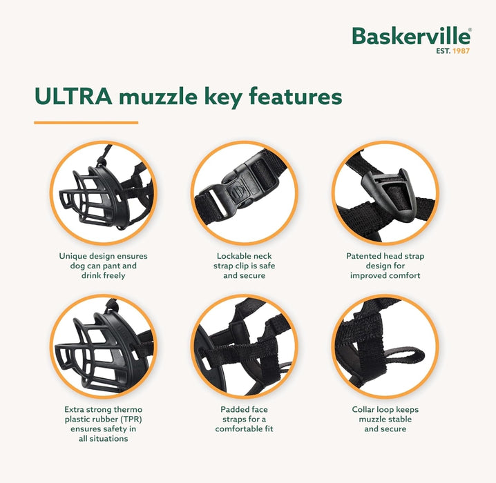 Size 5 Company of Animals Baskerville Ultra Muzzle for Dogs