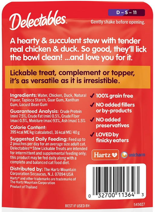 1 count Hartz Delectables Stew Lickable Treat for Cats Chicken and Duck