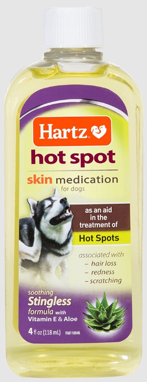 4 oz Hartz Hot Spot Skin Medication for Dogs and Puppies