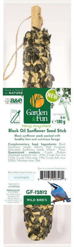 18 count (18 x 1 ct) AE Cage Company Garden and Fun Sunflower Treat Stick for Wild Birds