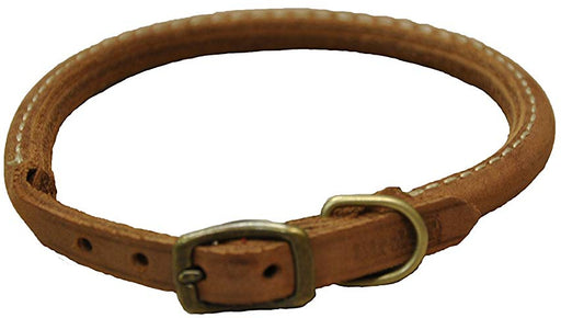 12"L x 3/8"W Circle T Rustic Leather Dog Collar Chocolate