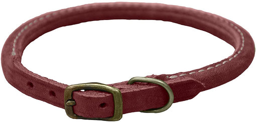 10"L x 3/8"W Circle T Rustic Leather Dog Collar Brick Red
