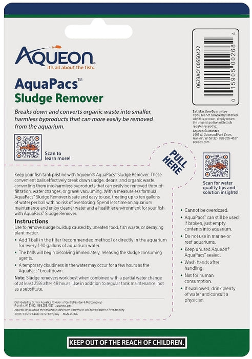 24 count (6 x 4 ct) Aqueon AquaPacs Sludge Remover