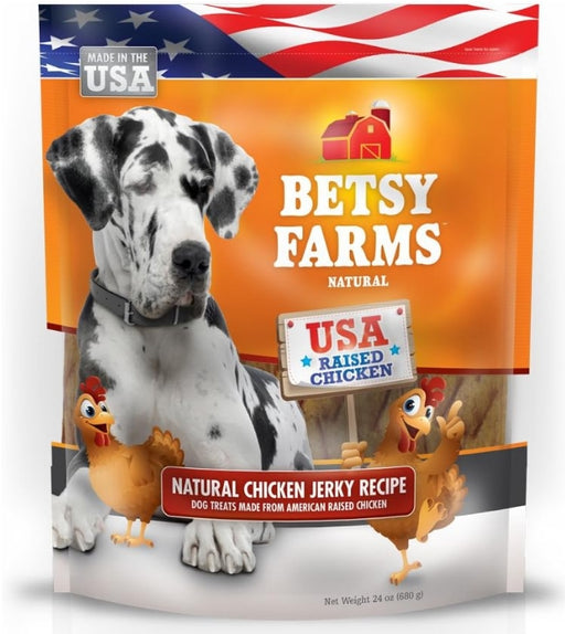 72 oz (3 x 24 oz) Betsy Farms Natural Chicken Jerky Recipe Dog Treats