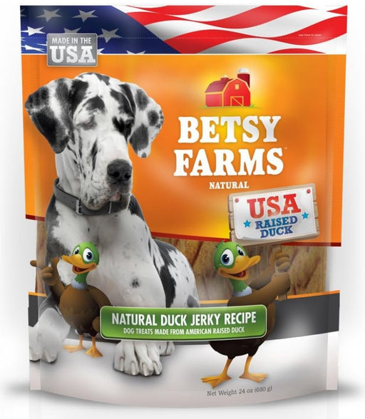 72 oz (3 x 24 oz) Betsy Farms Natural Duck Jerky Recipe Dog Treats