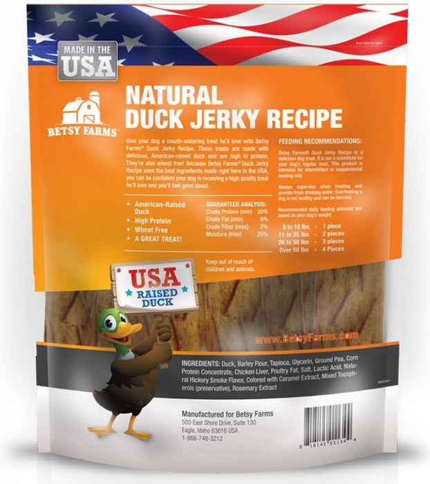 72 oz (3 x 24 oz) Betsy Farms Natural Duck Jerky Recipe Dog Treats
