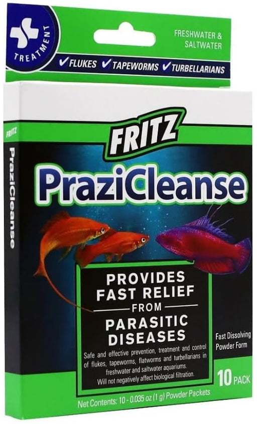 10 count Fritz Aquatics PraziCleanse Parasitic Treatment