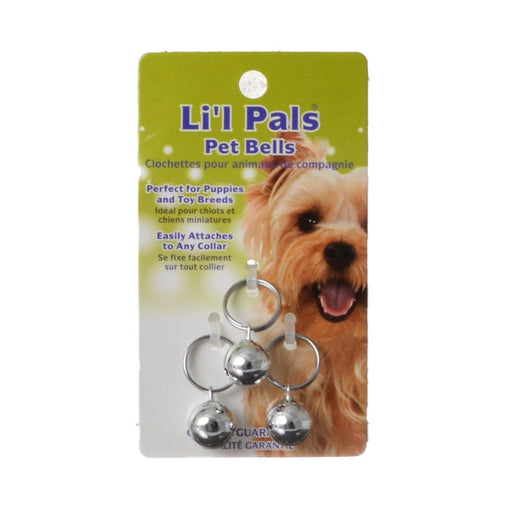 3 count Lil Pals Pet Bells Silver for Puppies and Toy Dog Breeds