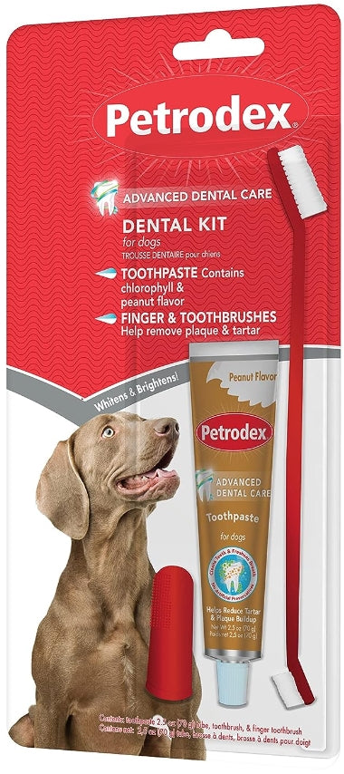 5 count Sentry Petrodex Dental Kit for Dogs Peanut Butter Flavor
