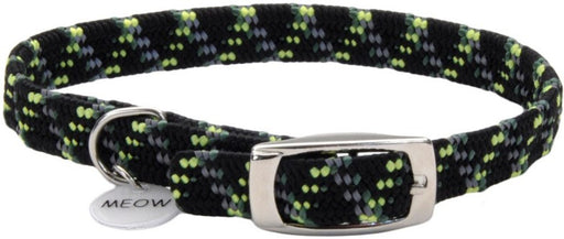 1 count Coastal Pet Elastacat Reflective Safety Collar with Charm Black/Green
