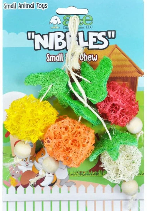 1 count AE Cage Company Nibbles Fruit Bunch Loofah Chew Toy